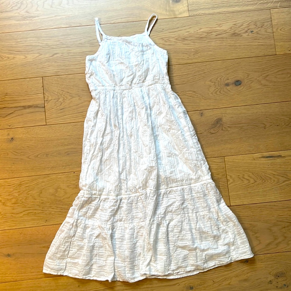 Cat & Jack white eyelet cotton long dress girls